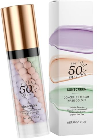 Crema correctora 3 en 1 corrector de color, 40 g, protección solar SPF 50, corrector de piel hidratante, control de , para igualar el y uniforme
