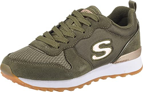 Skechers Damen retros-og 85-gold riem Sneaker, Olive Suede Nylon Mesh Rose Gold Trim Old, 39 EU
