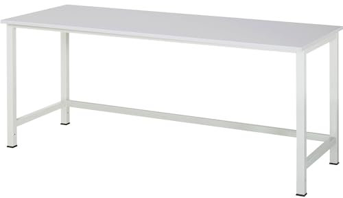 RAU | Arbeitstisch für Arbeitsplatzsystem Serie 900 | Höhe 825-1025 mm | Spanplatte MF-beschichtet | Breite 2000 mm
