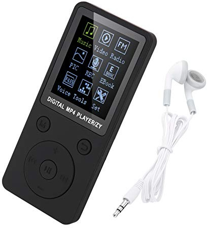 Lecteur MP3, lecteurs de Musique MP3 avec Grand écran 1,8 , Radio, Enregistrement Vocal, vidéo, Livre électronique, Prise en Charge d'une Carte TF jusqu'à 32 Go, écouteurs Inclus (Noir)