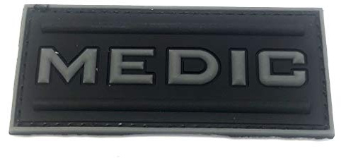 Patch Nation Medic PVC Airsoft Paintball Klett Emblem Abzeichen Flicken (Grau)