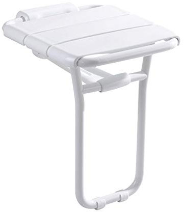 Tabouret De SièGe De Douche Rabattable Mural en Blanc/Garniture ChroméE/SièGe De Douche Rabattable avec Pattes/pour Personne à Mobilité RéDuite Banc De Bain Confortable/SièGe De Douche