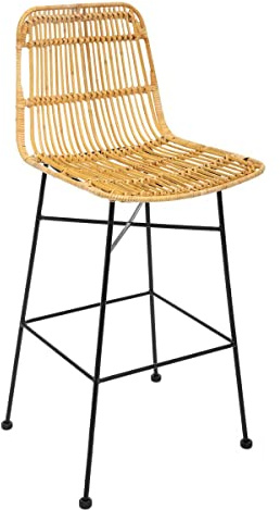 Atmosphera Barstuhl Kubu – Metall und Rattan