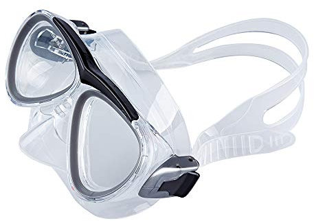 Tomyeer Trockenschnorchel-Set für Erwachsene, Schnorcheln, Tauchmaske, gehärtetes Glas, Silikon, Schwimmbrille, Schnorchel-Set, Silber & Schwarz