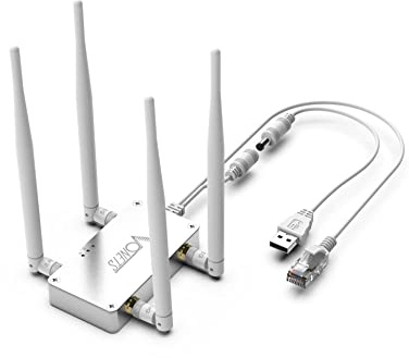 Vonets VBG1200 Dual Band AC1200 2.4GHz & 5GHz Industrial Wi-Fi Bridge, ripetitore e Router con 4 antenne Esterne, Ottimo Partner per Sistema di Sicurezza, Bilancia Elettronica, Dispositivo Medico