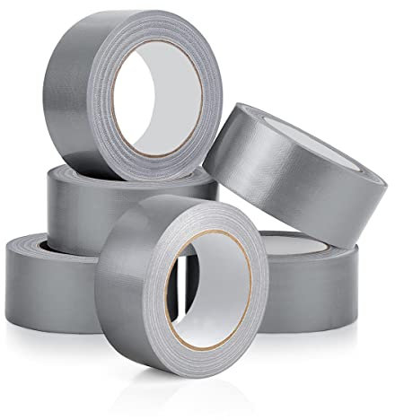 Safero Pack of 6 Silver Duct Tape 48mm X 45 Meter | Strong Adhesive Gaffer Tape Water Resistance | Grey Tape Ideally Used to Repair Wrap Strong Packing Boxes | Cloth Tape for Indoor/Outdoor