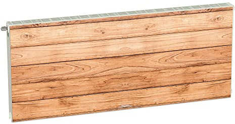 Magnet Heizkörperverkleidung Heizkörperabdeckung Beige Holz 140x60 cm Heizung Abdeckung Verkleidung Magnetische Abdeckmatte Kühlschrank aus Einem Flexiblen Magneten Digitaler Aufdruck