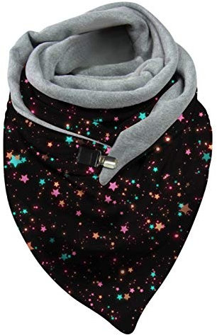 Rrunsv Damen Winterschal - Halloween-Halstuch, Warm, Fledermaus-Druckknopf, Weich, Lässig, Dreieck-Schal Mit Eule, Einheitsgröße