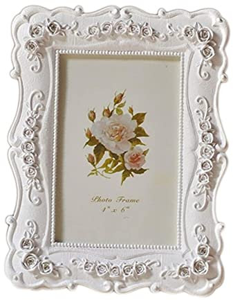 luckxuan Fotorahmen/Bilderrahmen 6 Zoll Retro weiße Fotorahmen Foto Display Fotorahmen Poster Home Dekoration Wandhänge Fotorahmen Leerrahmen