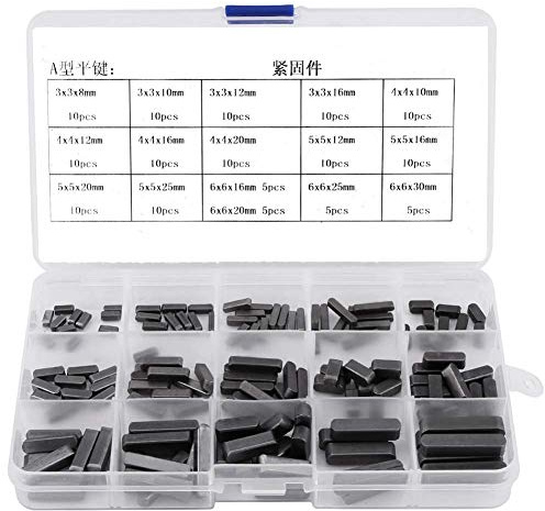 140er Set Rundkopf-Passfederkeilsatz Passfederschlüssel mit paralleler Antriebswelle Satz 8mm 10mm 12mm 16mm 20mm 25mm 30mm Round Ended Passfeder mit Wellenschlüssel