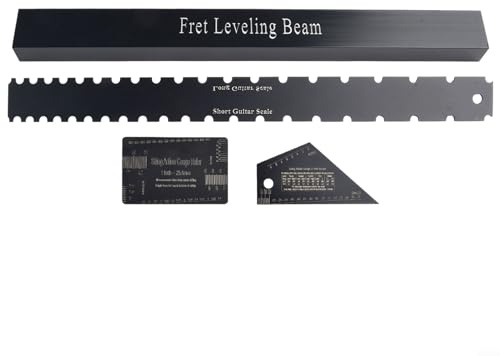Gitarren-Reparatur-Lineal-Set, 4-teiliges Gitarrenbauer-Werkzeug-Set, Gitarrenhals gerade Kante, Bund-Nivellierung, Saitenlineal für Gitarrenbauer