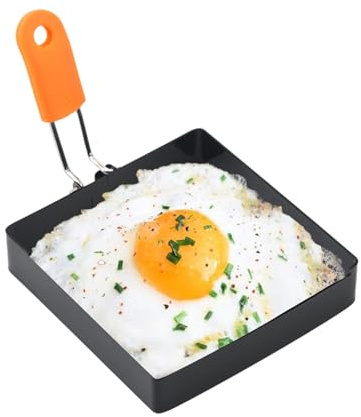 EUBEISAQI Anillos para Huevos a la Plancha,Anillo para cocinar Huevos fritos - Molde de Anillo de Huevo Antiadherente | Anillo Cuadrado para Huevos, Anillo para Huevos fritos de Acero Inoxidable