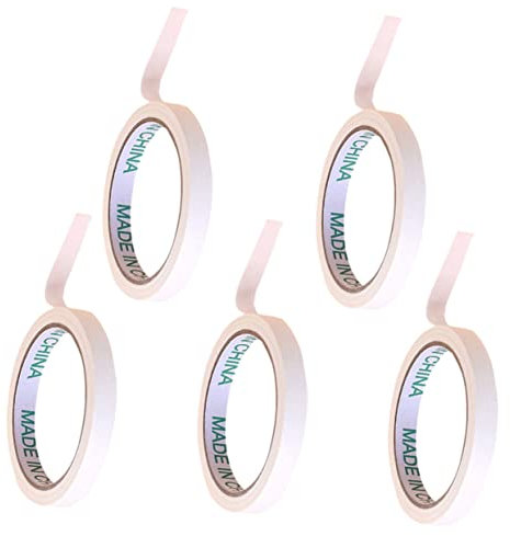 SHINEOFI 5rouleaux Ruban De Masquage Blanc Adhésif Simple Face Pour Peinture Loisirs Créatifs Et Décoration Diy Facile à Retirer Et Coller Sur Plusieurs Surfaces