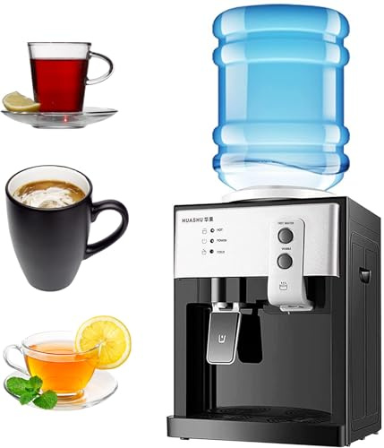 Electric Water Dispenser Top Loading Water Cooler Dispenser - Mini Countertop Electric Hot/Cold Dispenser With 3 Temperature Settings For Home/Office, Desktop Water Dispenser