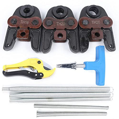 Juego de herramientas con pinzas de presión, mordazas de presión Th16/Th20/Th26, con pinzas de presión, para tubos compuestos de aluminio y plástico, tubos Pex