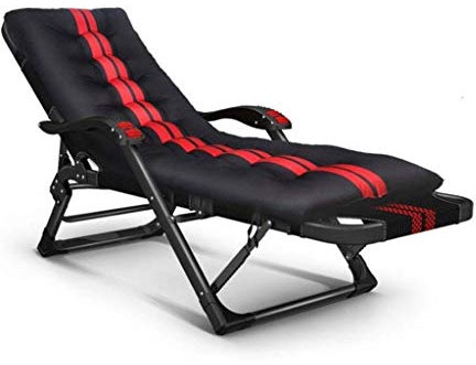 Generisch Robuster Zero-Gravity-Gartenstuhl, faltbar, Liegestuhl, Liegestuhl, wasserdicht und leicht, aus Metall, für Terrassenmöbel, Büro, Outdoor, 178 x 67 x 25 cm, Schwarz L1