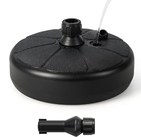 KOMFOTTEU Supporto per ombrellone da 9,5 l di acqua/15 kg di sabbia, supporto per ombrelloni da 38 mm, base per ombrellone con maniglia, supporto per ombrellone da giardino, terrazza, spiaggia