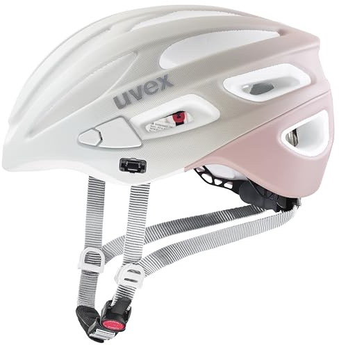uvex true cc - lätt allroundhjälm för kvinnor - individuell justerbar passform - utbyggbar med LED-ljus - sand-dust rose matt - 55-58 cm