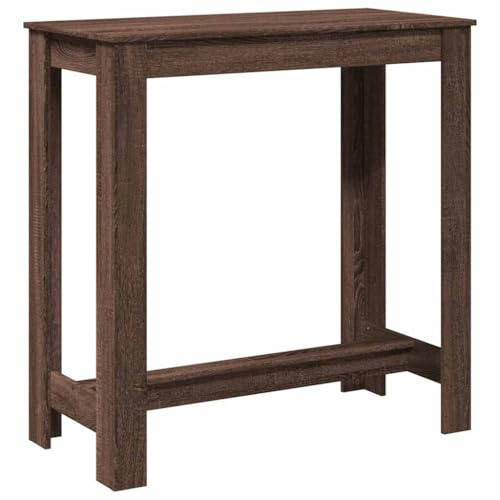 vidaXL tavolo da bar per cucina, soggiorno, sala da pranzo, bancone da cucina, rettangolare, tavolo da bistrò, marrone effetto quercia