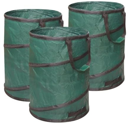 STI Kit 3 x 120 Lt Pezzi Sacco POPUP Automatico Giardinaggio Rifiuti Giardino Professionale Antistrappo con Manici Ripiegabile Polietilene 100gr/mq