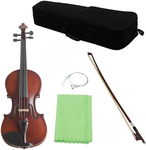 Violine Massivholz-Geige Für Anfänger Für Üben Des Geigenspiels 4/4-1/8 Violine Mit Geigenkoffer(3/4)