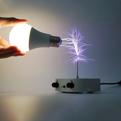 TKXEC Bluetooth Music Tesla Coil Arc Plasma Science Education Kit | Desktop Toy kit Mode Touchable Artificial Lightning Spark Gap Arc Generator Teaching Experiment Tool Teen boy