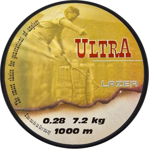LAZER LINE Hilo de Pescar Monofilamento 1000m DIA0,28mm Test 7,2kg - Hilo Nylon para Pesca Carpa Blanco - Hilo Pesca - Sedal de Pesca - Carpfishing - Accesorios Pesca - Línea Pesca Mar - Fish Line