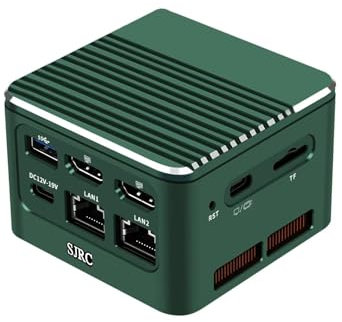 SJRC Mini PC Quad Core N100, Win 11 Pro, ordinateur de bureau compact avec double LAN 2,5 GbE i226-V, 16 Go LPDDR5 RAM 128 Go SSD, WiFi 6/BT 5.2, micro PC pour bureau à domicile et multimédia