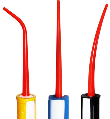 3 Pcs Long Caulking nozzles of Caulking Gun, 10.6 inchs | Red,curved caulking nozzle applicator, replacement extension tool used in construction , one straight two bend