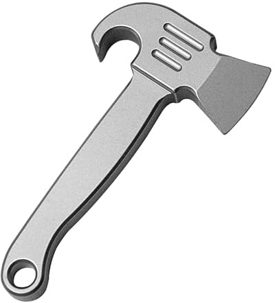 Axe Titan EDC Pry Bar, Mini Titanium EDC Axe Crowbar, Pry Bar, Multi Tool Axe Crowbar Pry Bar Bottle Opener Key Ring EDC Multifunctional Crowbar for Outdoor Camping Hiking