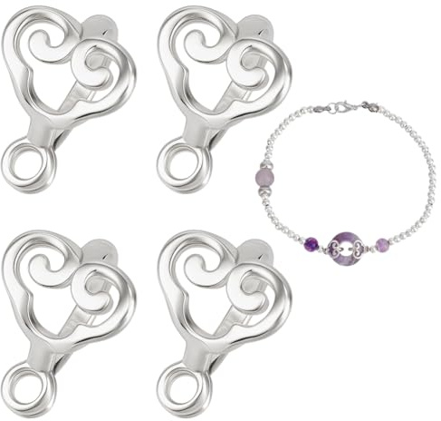 Benecreat 4 stycken 925 sterlingsilver klämögla platina moln karbinhakar pärlhänge anslutning smyckeslås beslag för hängen halsband smycken gör-det-själv hantverk