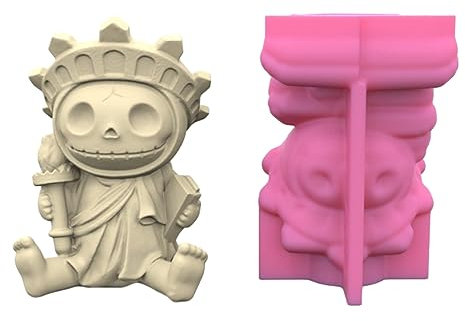 Molde de silicona para macetas de Halloween, diseño de calavera de hombre, para maceta, arcilla, cemento, yeso, para el hogar y el jardín