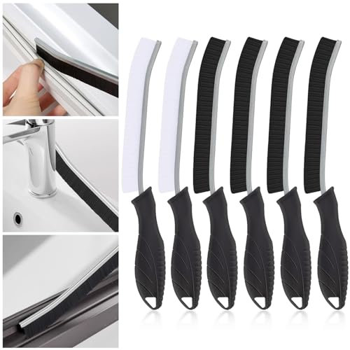 Eckreinigungsbürsten mit harten Borsten, 6 Stück, Fugenschrubber für Badezimmer, Küche, WC und Fugenmörtel, multifunktionale Tiefenreinigungswerkzeuge