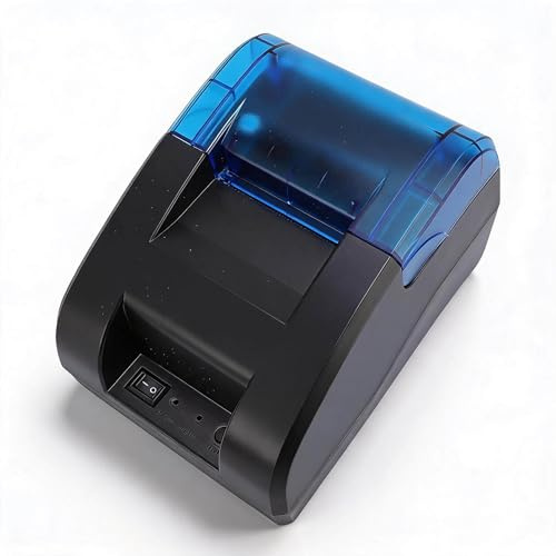 Dpofirs POS Quittungsdrucker, 58 Mm USB Bluetooth ESC POS Befehl Tragbarer Thermo Quittungsdrucker, Aufkleber Drucker Support Mac Linux Cash Drawer Restaurant Küche (EU-Stecker)