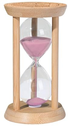 Sand Timer 30 Minute,Small Hourglass 30 Min,Wooden Frame Sandglass Timer,Sand Clock,Mini Sand Watch for Toothbrush Timer,Baking,Game,Pink
