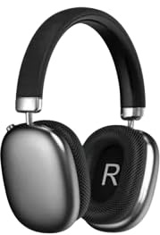 Écouteurs Bluetooth sans fil haute fidélité | Casques supra-auraux réglables et rotatifs | Coussinets en mousse à mémoire | Batterie durable (Noir)