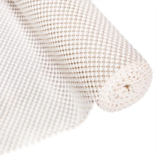 Bases Antideslizantes para Alfombras 30x300cm Cortable Alfombra Antideslizante de PVC Multiuso para Coche Cajones Estantes Bandeja Hogar Oficina Carros Cocina Baño, Beige
