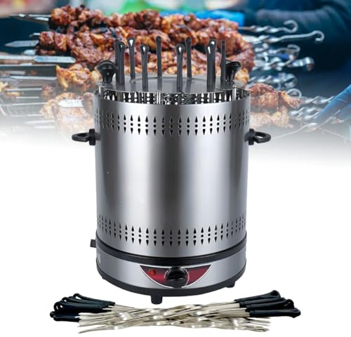 BOOZXCV Gril électrique sans fumée, Barbecue Automatique Rotatif Maison, Four rôtissoire Vertical Multifonction, brochette sans fumée avec bac à Huile intégré, Rotation à 360° 8