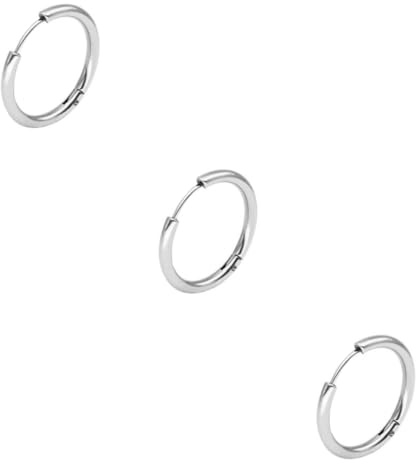 QTANZIQI 3st Studs Örhängen Clip on Hoop Örhängen för män Herrörhängen