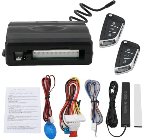 Tidevib PKE Kit de système d'entrée sans clé avec démarrage à distance et déclenchement du coffre, système d'alarme de sécurité 12 V pour voitures et SUV, noir