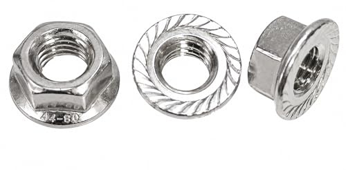 M8 Tuercas Brida Dentada DIN 6923 A4 (AISI 316) Marino, 25 Uds | Acero inoxidable A4 (AISI 316) para náutica, exterior y ambientes marinos