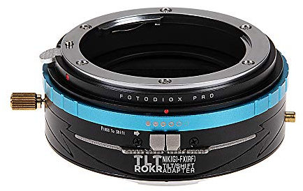 Fotodiox Pro TLT ROKR Tilt/Shift Lens Adapter - Compatible Nikon F-mount G-Type Lenses to Fujifilm X-Mount Cameras