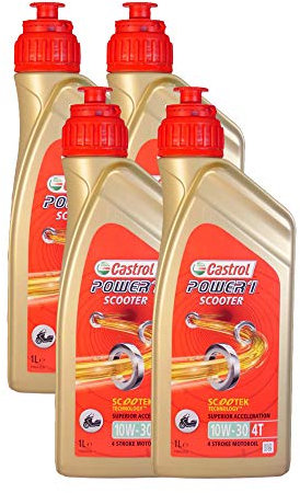LUBRIALPHA - Olio Motore 4T per Moto e Scooter | 10W-30 | Scootek Technology | Riduce Attriti e Perdite di Potenza | Confezione 4x1L