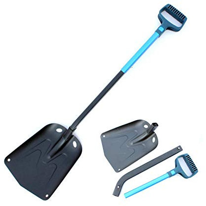LZYqwq Pala da Neve in Alluminio Multifunzione Regolazione Staccabile Leggera Manico Lungo Portatile Pala da Ghiaccio, per Auto Giardino da Campeggio All'Aperto