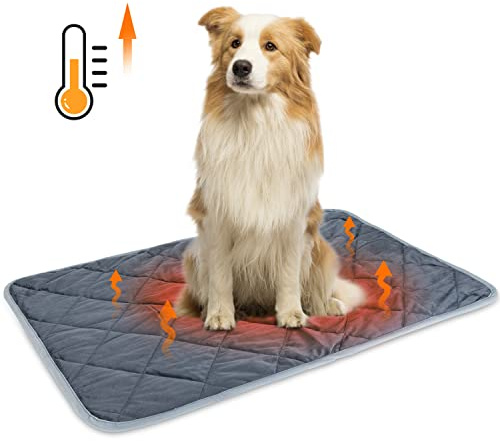 Nobleza Coussin Auto-Chauffant pour Chat & Chien, Chiot Tapis Chauffant pour Animaux Lavable Anti-dérapant, Doux Peluche Couverture Thermique, Écologique Extra-Chaud Lit Matelas, XL 88x58cm
