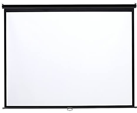 EliteKoopers 1Pcs White Manual Pull Down Projector Screen Wall/Ceiling Mount Home Movie Cinema (84 Inch)