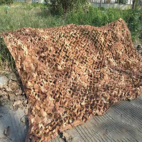 LGLFDJ Desert Camouflage Netting Bulk, with Mesh Backing, Jungle Camo Netting for Outdoor Hidden, Oxford Fabric Sunshade Camping Net for Car-Covering (Size : 4X4m(13ft X 13ft))