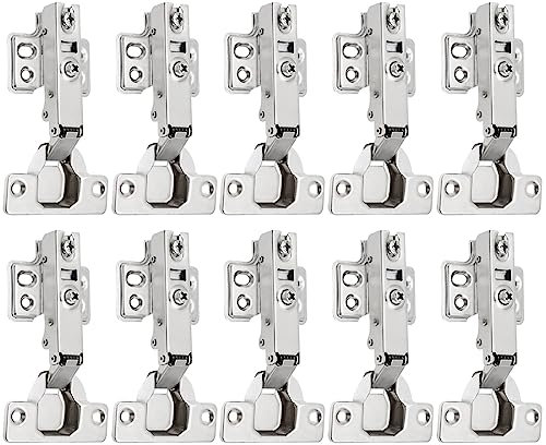 10 Pezzi Cerniera per Mobili 110 Grado Battuta Esterna Ante di Armadio Soft Close Ammortizzata Con Ammortizzatore Idraulico Mobile Cucina