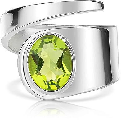 MATERIA by Matthias Wagner Edelstein Ring Silber 925 Damen Silberring breit mit Stein verstellbar