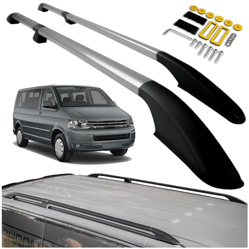 CHROMEMASTER | Compatible con VW T5 Multivan Short 2003-2015 | Barras Portaequipajes, Rieles de Techo; Se Utilizan para el Montaje de Portaequipajes de Techo, Cajas de Techo o Portabicicletas